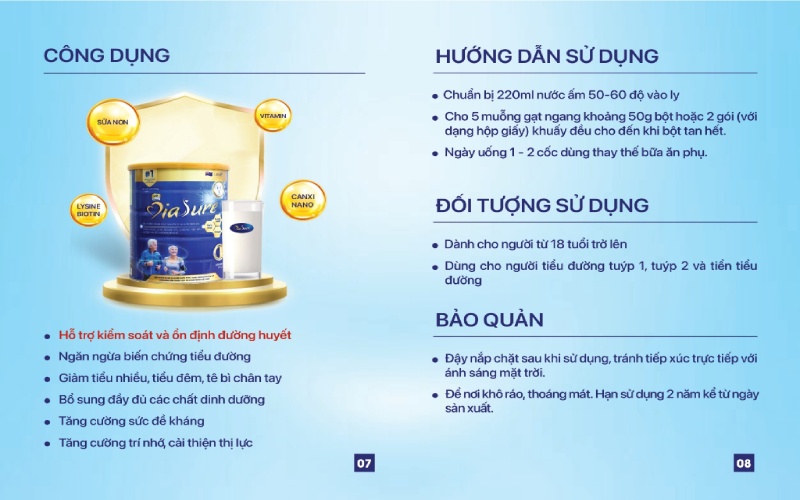 công dụng và hướng dẫn sử dụng sữa tiểu đường diasure