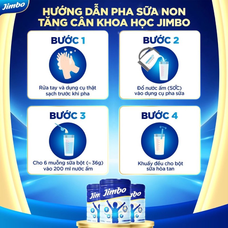 hướng dẫn sử dụng sữa jimbo